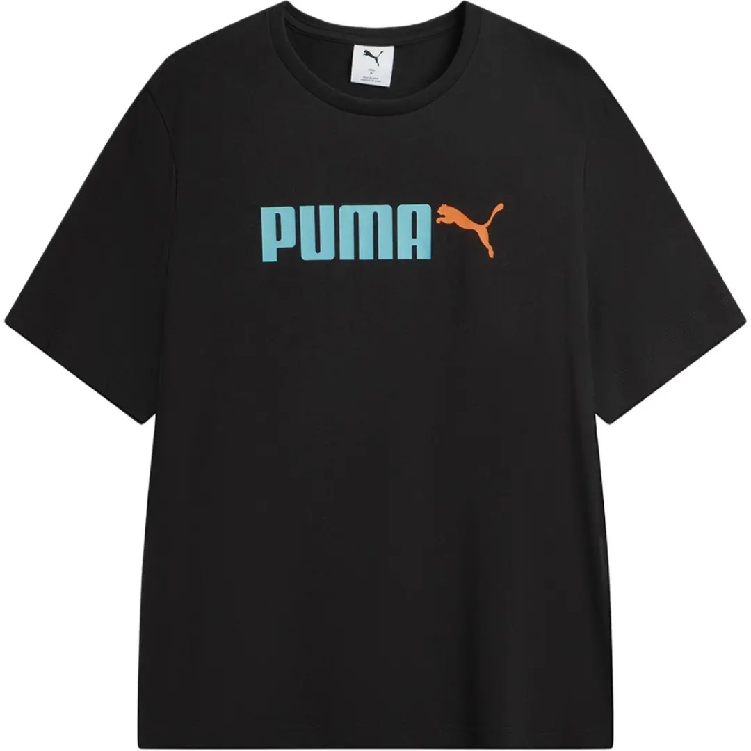 PUMA T Shirts Unisex Black Crew Neck Moderate