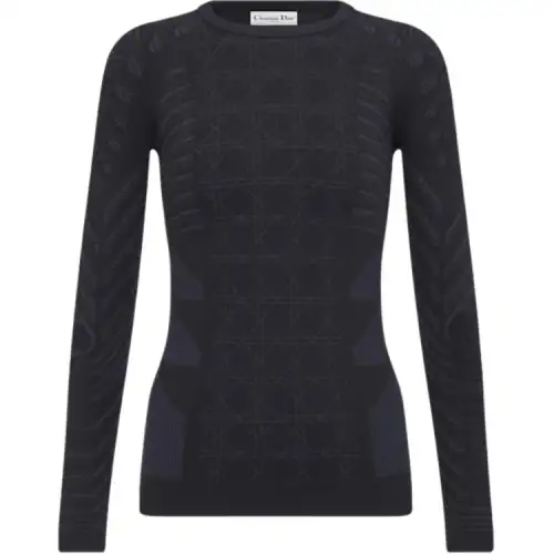 DIOR T Shirts Women's Black Crew Neck Moderate