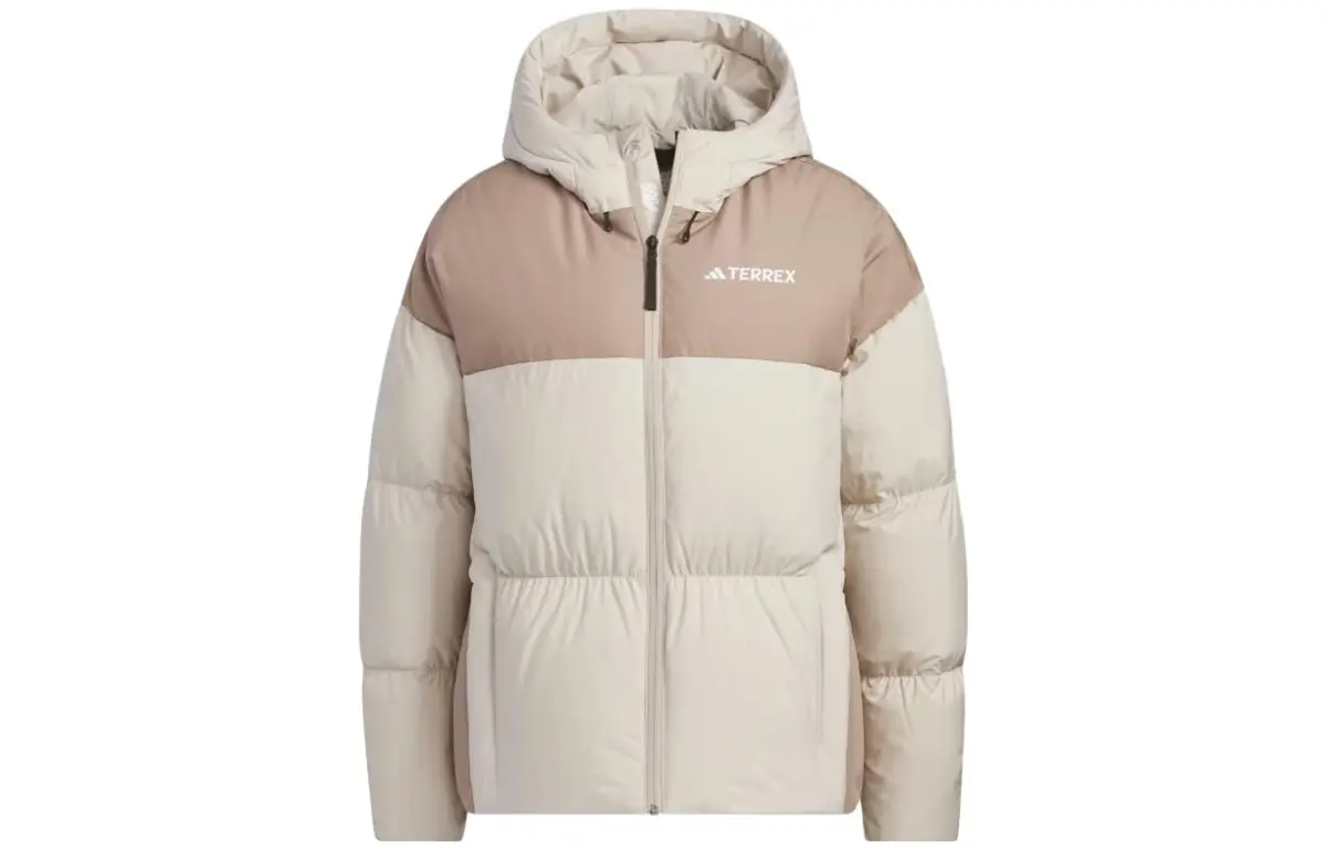 Adidas Goose Down Midweight Puffer Jacket Down Jacket Women's Beige