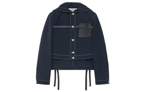 LOEWE Jackets Women's Blue Hooded Moderate Other