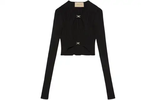 GUCCI Cut out Ribbed Crop Top
