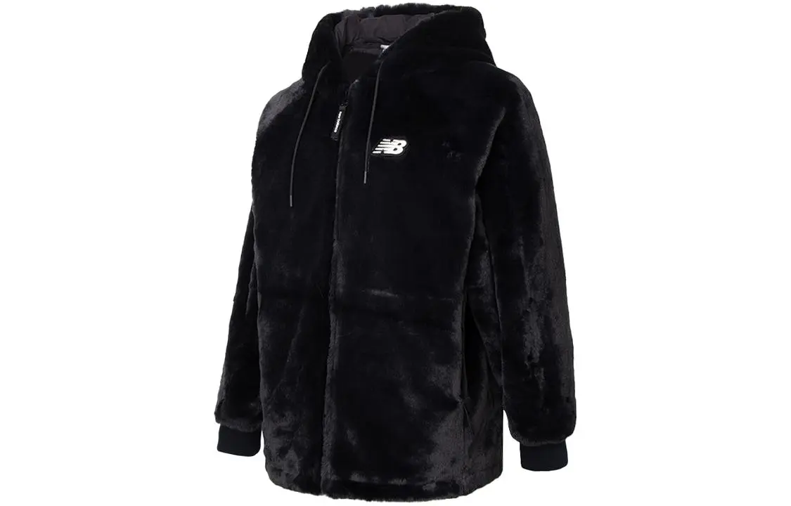 New Balance Jackets Women's Black Hooded Thickened Other