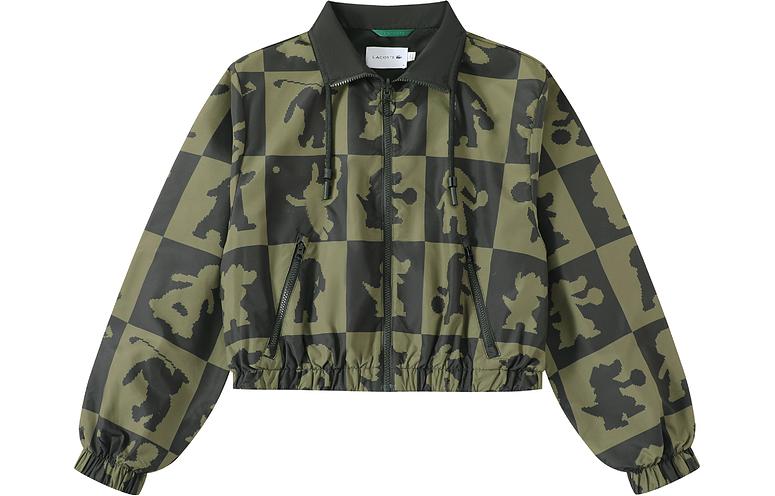 Женская куртка LACOSTE французский крокодил (зеленая)
