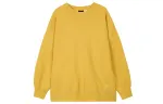 Jordan Flight Solid Color Crew Neck Fleece Lined Casual Long Sleeved Shirt Sweatshirt Women's Ochre Yellow