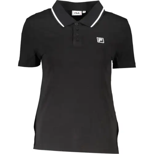 FILA Polo Shirts Women's Black Polo Collar Moderate