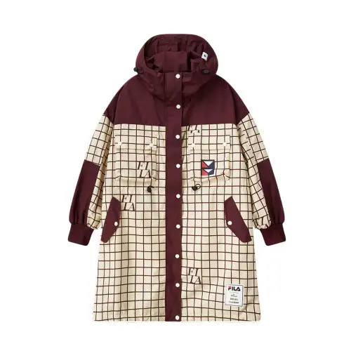 FILA x Maison MIHARA YASUHIRO Jackets & Coats Women's Light Sand & Dark Navy Plaid