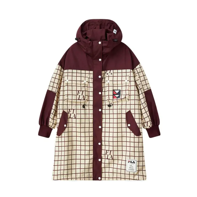 FILA x Maison MIHARA YASUHIRO Jackets & Coats Women's Light Sand & Dark Navy Plaid
