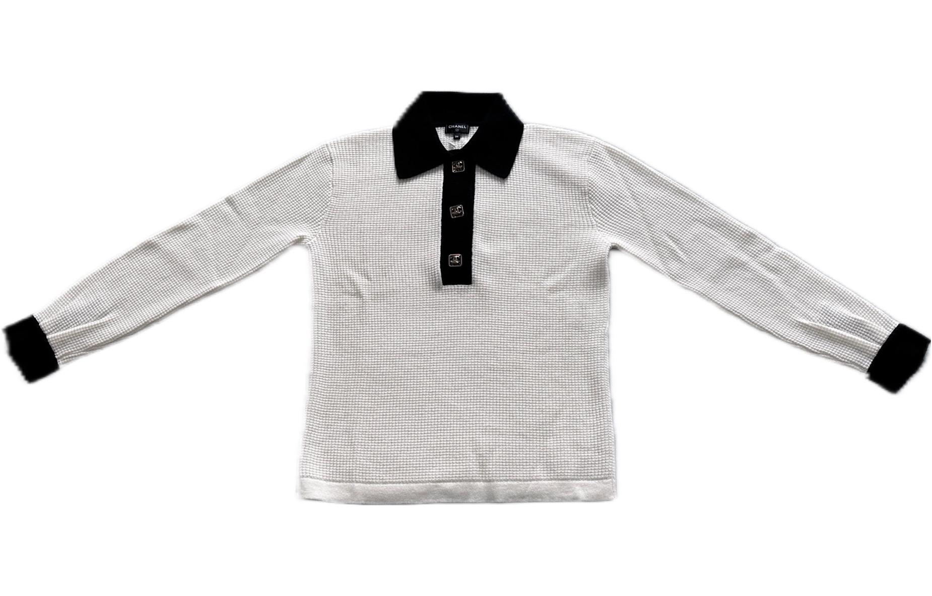 CHANEL 23 Fall Winter Knitwear Women's White