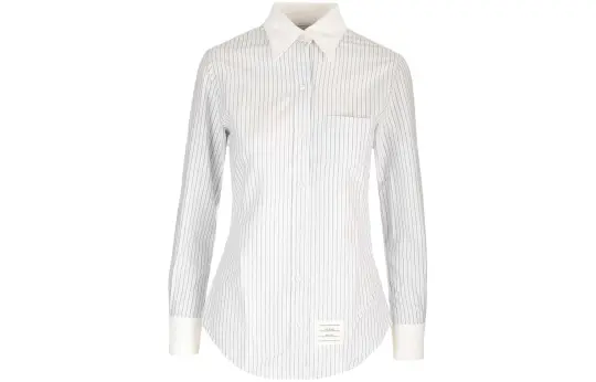 THOM BROWNE Striped Long-Sleeved Shirt