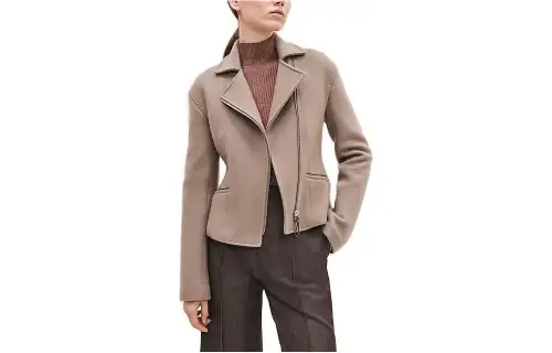 HERMES Jackets Women's Gray Lapel Moderate Other
