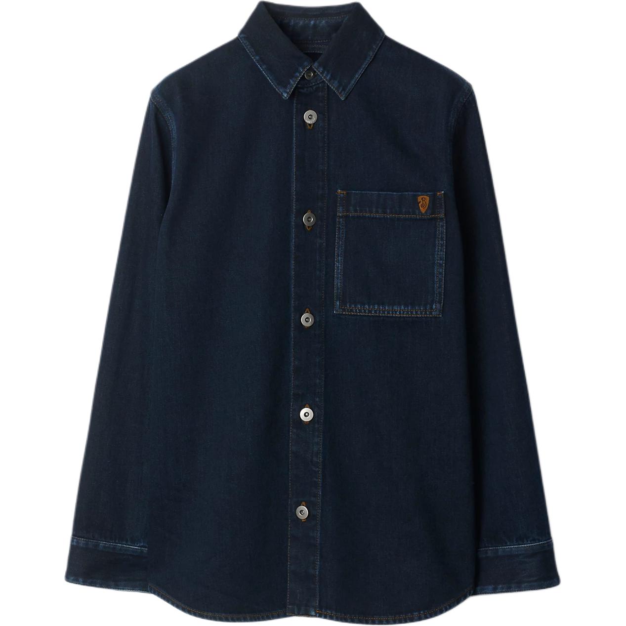 Женская рубашка Burberry с пуговицами (синяя)