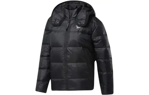 Reebok Down Jackets Women's Black Hooded Moderate Down Jacket