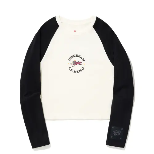 Li Ning x Ice Cream Sweatshirt Women's Ecru Black