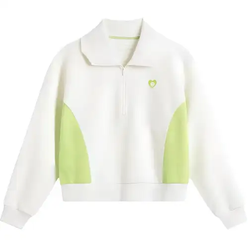 Li Ning Sports Trendy Collection Sweatshirt Women's Ivory/Acid Green