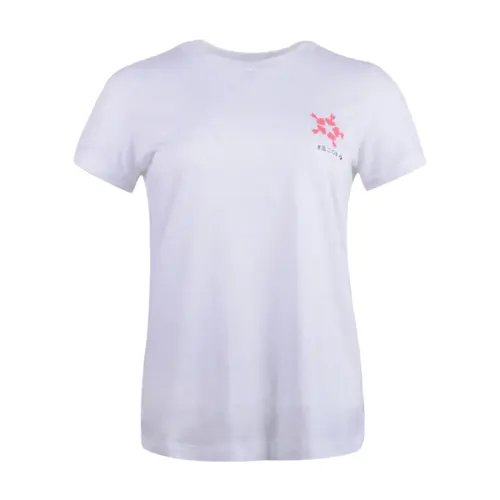 Converse T Shirts Women's White Crew Neck Moderate Straight Fit