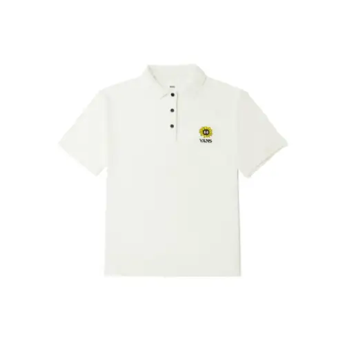Vans Polo Shirts Women's Beige Polo Collar Moderate Straight Fit