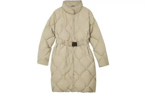 Skechers Bob's Down Jackets Women's Beige Brown/01GA Stand Collar Moderate Down Coat
