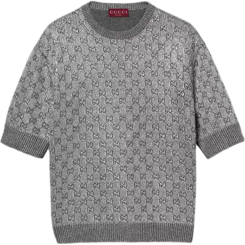 GUCCI Knitwear Women's Gray Crew Neck Moderate Other