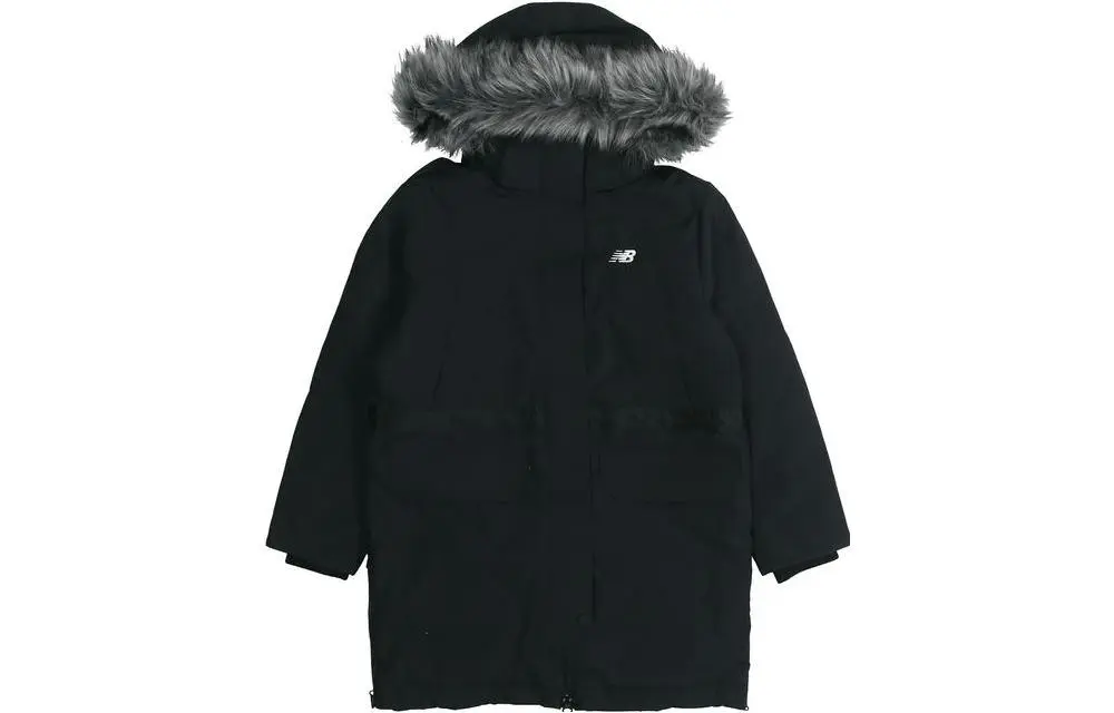 New Balance Down Jackets Women's Black Hooded (Non-detachable) Moderate Straight Fit