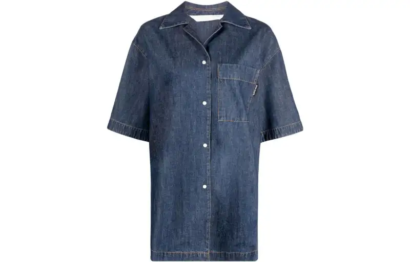 PALM ANGELS Oversized Denim Shirt