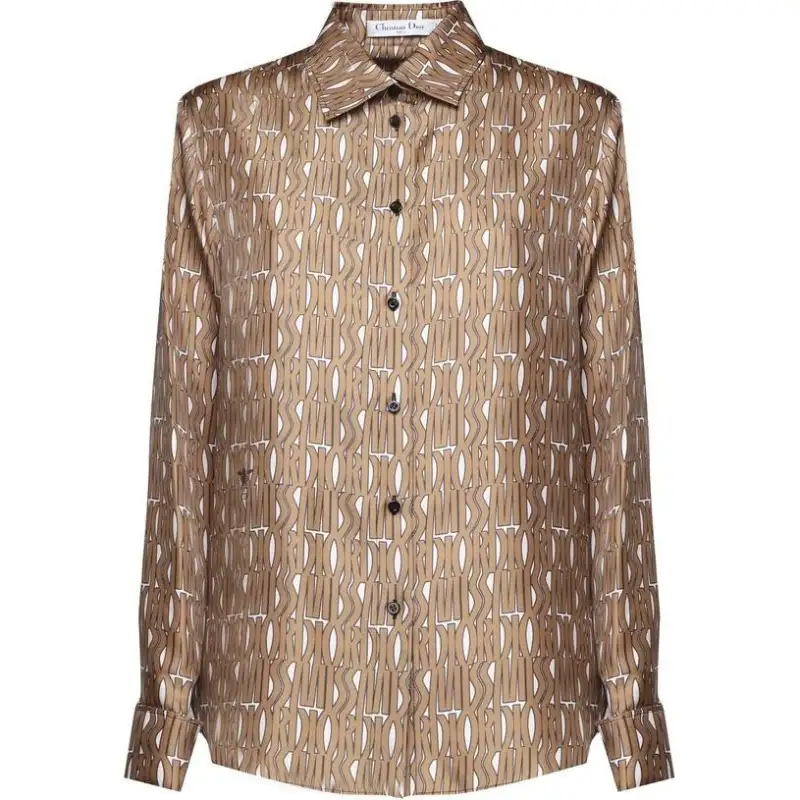 DIOR Christian DIOR All-Over Patterned Button-Up Shirt
