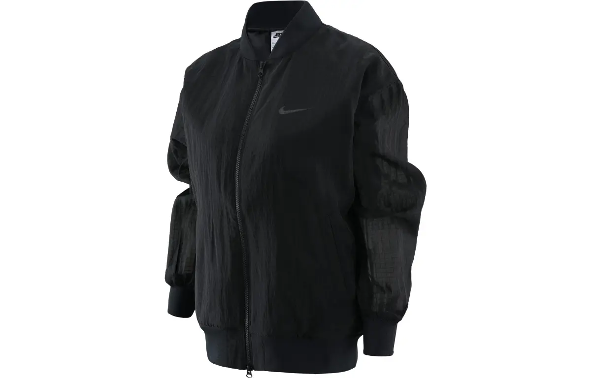 Nike Women'ss Stand Collar Windproof Jacket Black
