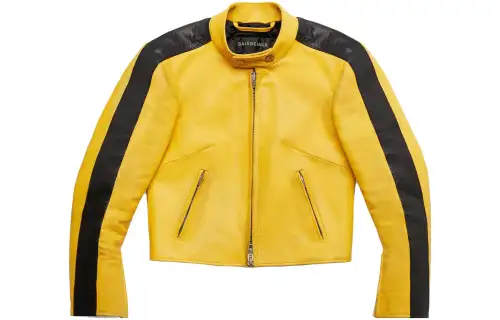 Balenciaga Jackets Women's Yellow Stand Collar Moderate Other