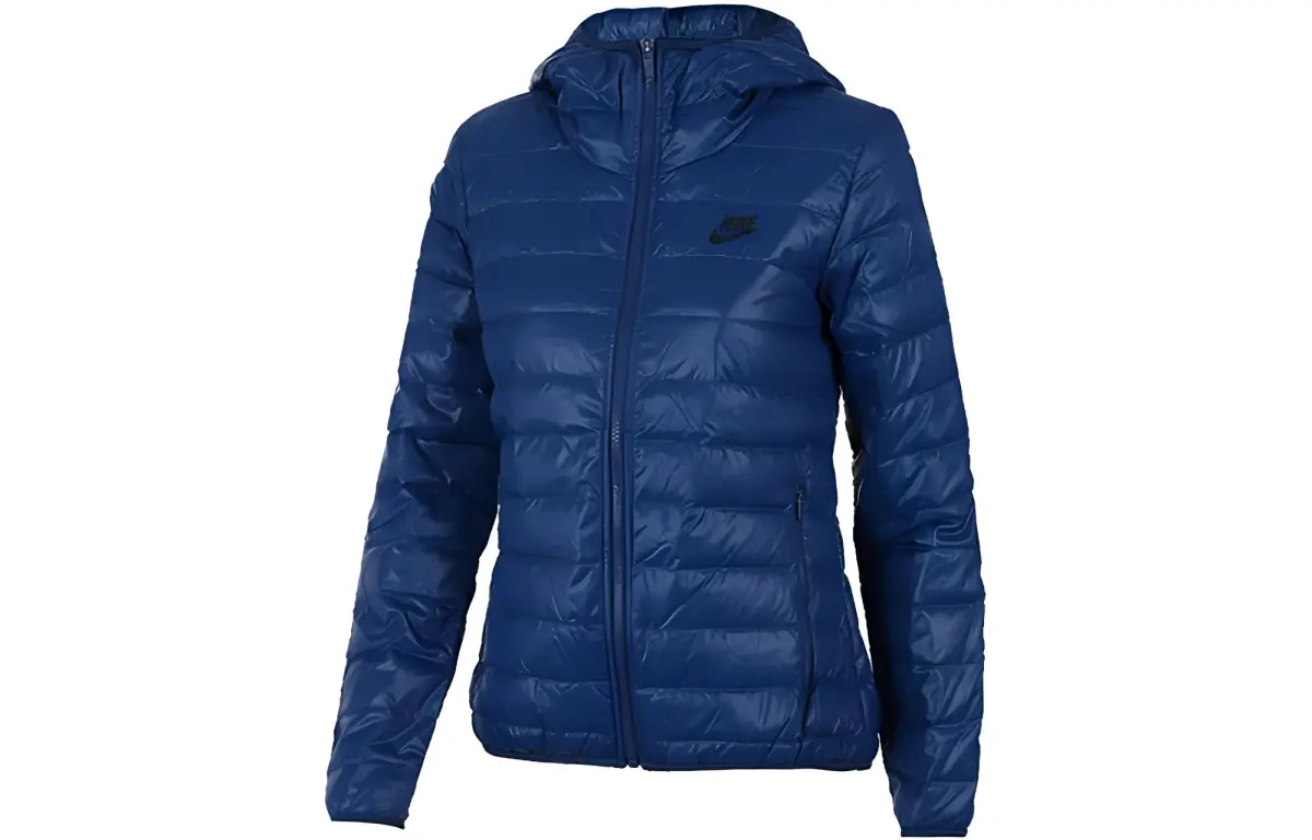 Nike Down Jackets Women's Blue Hooded Moderate Down Jacket