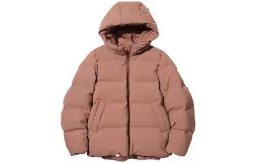 UNIQLO Down Jackets Women's Sunset Orange Hooded Thickened Seamless Down Jacket