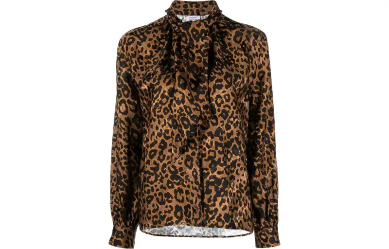 Vetements Animal Printed Necktie Blouse