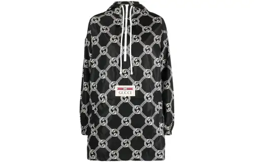 GUCCI Jackets Women's Black Hooded Moderate Other