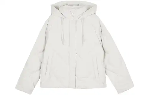 Skechers Down Jackets Women's Marshmallow White/0074 Hooded Moderate Down Jacket