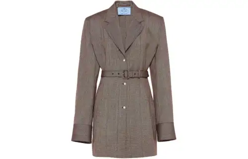 PRADA Single Breasted Pinstripe Jacket Jackets & Coats Women's Tobacco