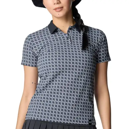 Under Armour ArmorDry Monogram Check Polo Shirt Women's Castle Stone/White 025