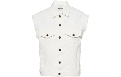 MIU MIU Jackets Women's White Square Collar Moderate Other