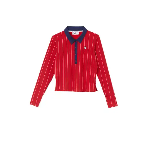 FILA Polo Shirts Women's Red Polo Collar Moderate Other