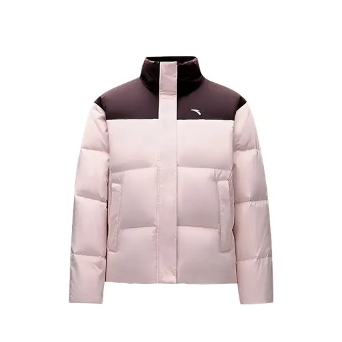 Anta Comprehensive Training Collection Sports Lifestyle Collection Down Jacket Women's Ebony Brown/Winter Pink