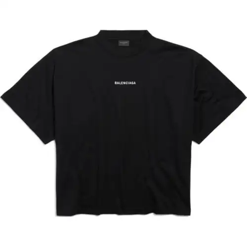 Balenciaga Logo Embroidered Mockneck T Shirt