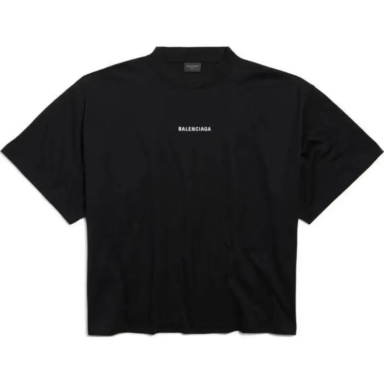 Balenciaga Logo Embroidered Mockneck T Shirt