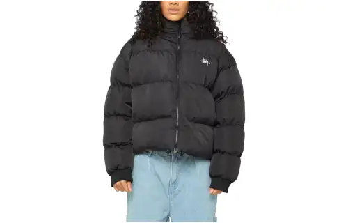 Stussy Jackets Women's Black Stand Collar Moderate Other