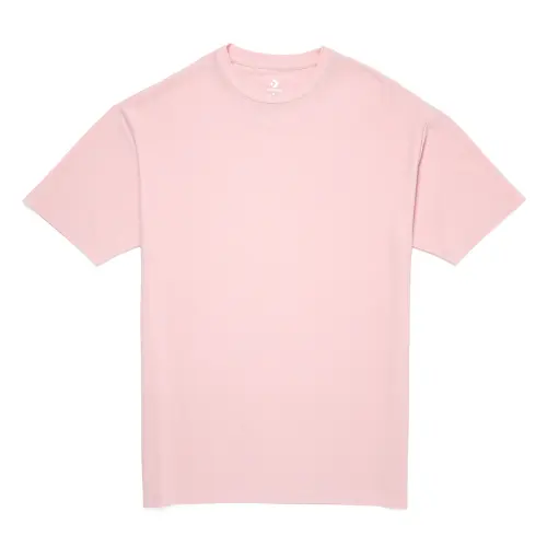 Converse T Shirts Women's Pink Crew Neck Moderate
