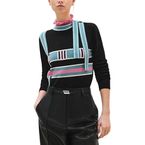 HERMES FW24 Cashmere Sweater Women's Multicolor