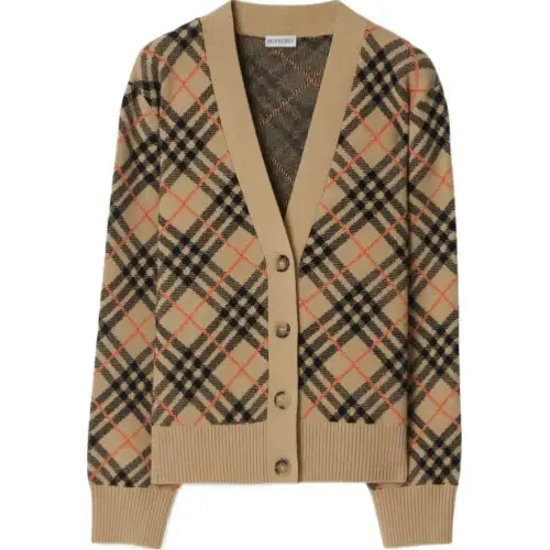 Burberry checked cashmere cardigan