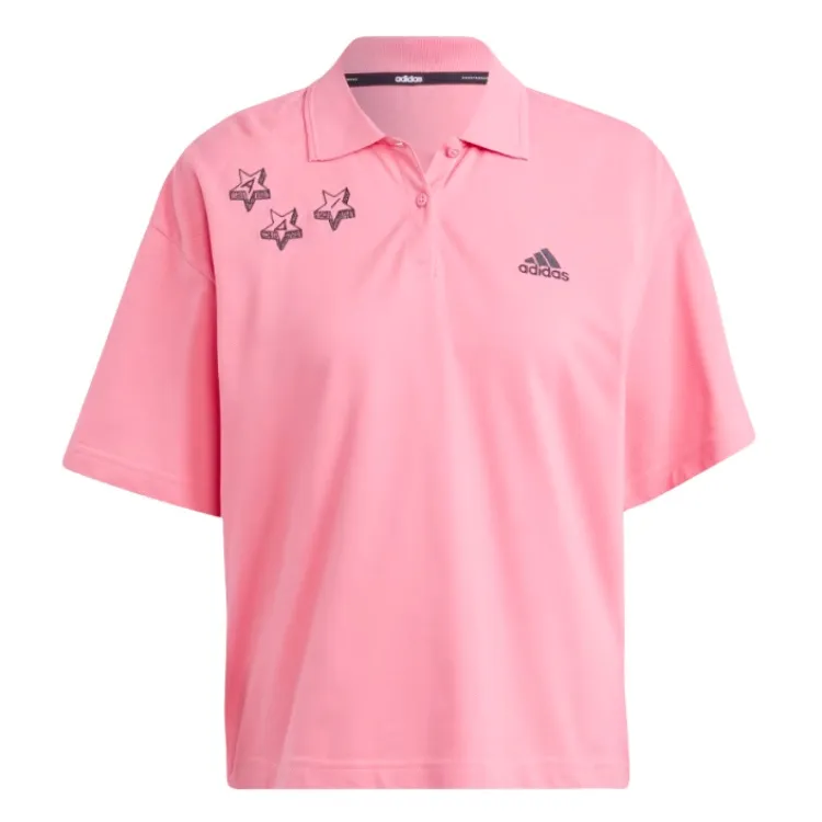 Adidas SCRIBBLE Polo Shirt Women's Pink/Black