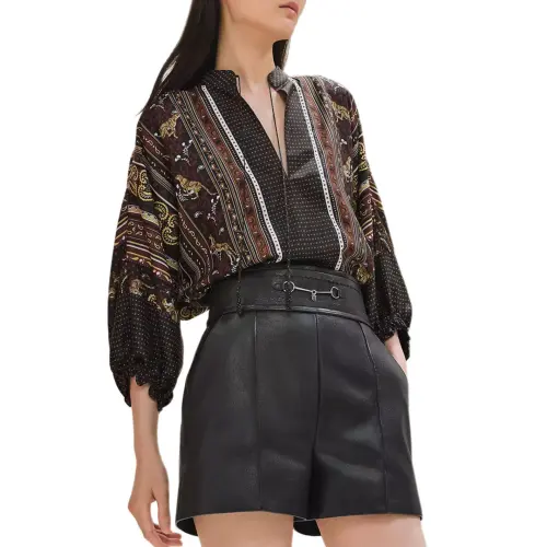 HERMES Shirt Women's Cashew Nut Brown