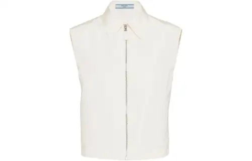 PRADA Zip up Sleeveless Faille Shirt