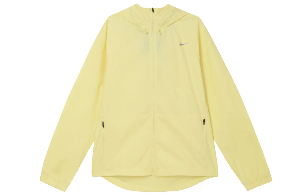 Nike Jackets Women's Yellow Hooded (Non-detachable) Moderate Straight Fit