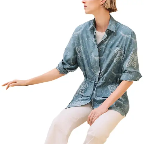 HERMES Shirt Women's Arctic Blue Color