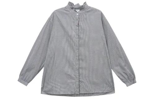 UNIQLO X INES DE LA FRESSANGE UNIQLO X Ines De La Fressange Shirts Women's Navy Blue Stand Collar Moderate Shirt