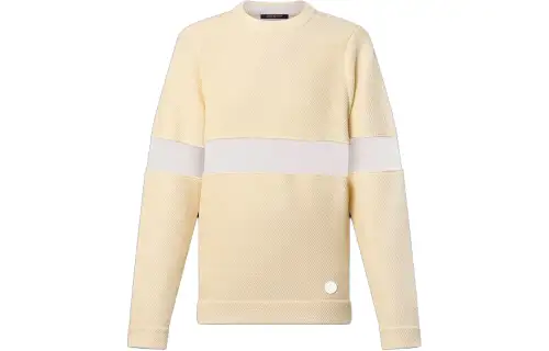 LOUIS VUITTON Tulle Insert Knit Pullover Knitwear Women's Light Yellow